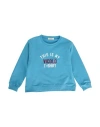 Vicolo Babies'  Toddler Girl Sweatshirt Azure Size 6 Cotton, Elastic Fibres In Blue