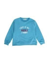 Vicolo Babies'  Toddler Girl Sweatshirt Azure Size 4 Cotton, Elastic Fibres In Blue