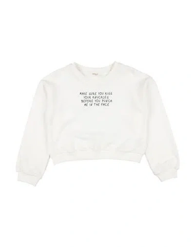 Vicolo Babies'  Toddler Girl Sweatshirt Cream Size 6 Cotton, Polyester In White