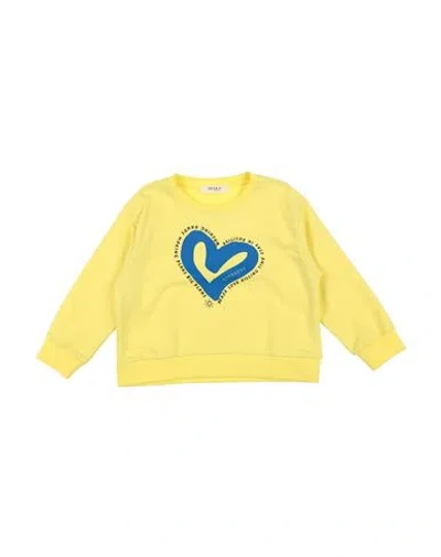 Vicolo Babies'  Toddler Girl Sweatshirt Light Yellow Size 4 Cotton, Elastic Fibres