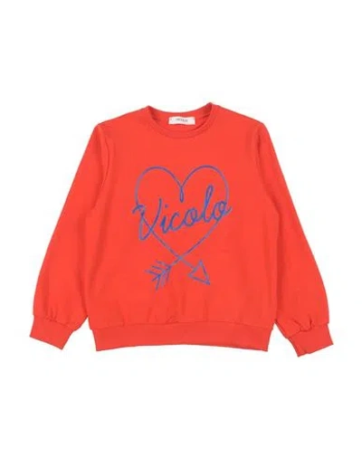 Vicolo Babies'  Toddler Girl Sweatshirt Orange Size 4 Cotton, Elastane