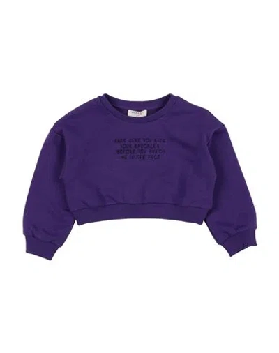 Vicolo Babies'  Toddler Girl Sweatshirt Purple Size 4 Cotton, Polyester