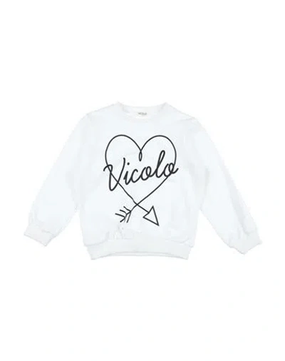 Vicolo Babies'  Toddler Girl Sweatshirt White Size 6 Cotton, Elastane