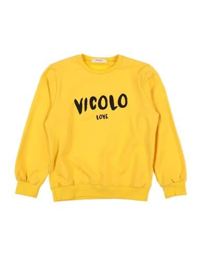 Vicolo Babies'  Toddler Girl Sweatshirt Yellow Size 4 Cotton, Elastane