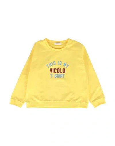 Vicolo Babies'  Toddler Girl Sweatshirt Yellow Size 4 Cotton, Elastic Fibres