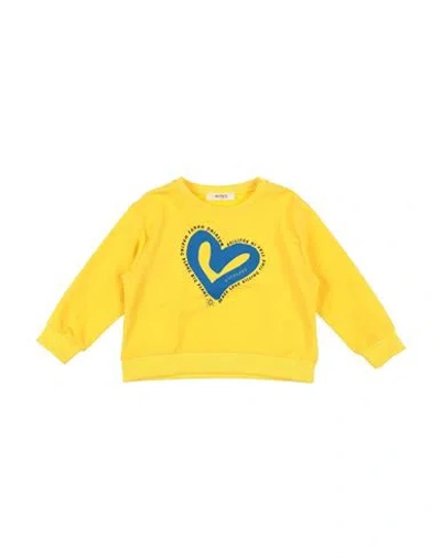 VICOLO VICOLO TODDLER GIRL SWEATSHIRT YELLOW SIZE 4 COTTON, ELASTIC FIBRES
