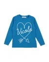Vicolo Babies'  Toddler Girl T-shirt Azure Size 4 Cotton, Elastane In Blue