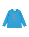 Vicolo Babies'  Toddler Girl T-shirt Azure Size 4 Cotton, Elastane In Blue