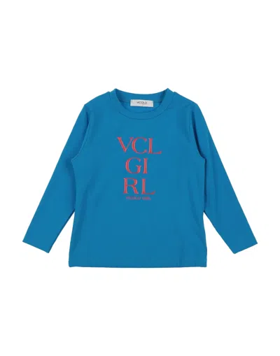 Vicolo Babies'  Toddler Girl T-shirt Azure Size 6 Cotton, Elastane In Blue
