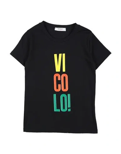 Vicolo Babies'  Toddler Girl T-shirt Black Size 6 Cotton, Elastane