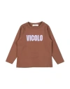 Vicolo Babies'  Toddler Girl T-shirt Brown Size 4 Cotton, Elastane