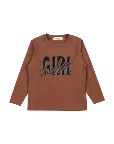Vicolo Babies'  Toddler Girl T-shirt Brown Size 6 Cotton, Elastane