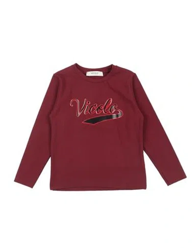 Vicolo Babies'  Toddler Girl T-shirt Burgundy Size 4 Cotton, Elastane In Red