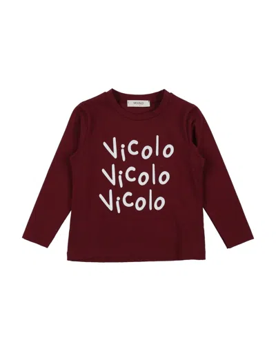 Vicolo Babies'  Toddler Girl T-shirt Burgundy Size 6 Cotton, Elastane In Red