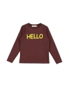 Vicolo Babies'  Toddler Girl T-shirt Chocolate Brown Size 6 Cotton, Elastane