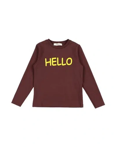 Vicolo Babies'  Toddler Girl T-shirt Chocolate Brown Size 6 Cotton, Elastane