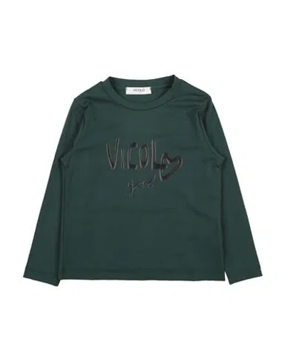 Vicolo Babies'  Toddler Girl T-shirt Dark Green Size 6 Cotton, Elastane