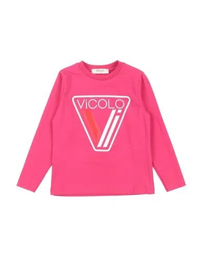 Vicolo Babies'  Toddler Girl T-shirt Fuchsia Size 4 Cotton, Elastane In Pink