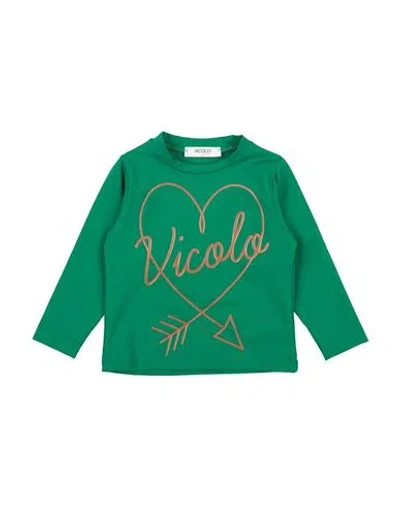 Vicolo Babies'  Toddler Girl T-shirt Green Size 4 Cotton, Elastane
