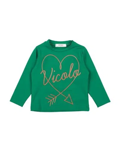 Vicolo Babies'  Toddler Girl T-shirt Green Size 6 Cotton, Elastane