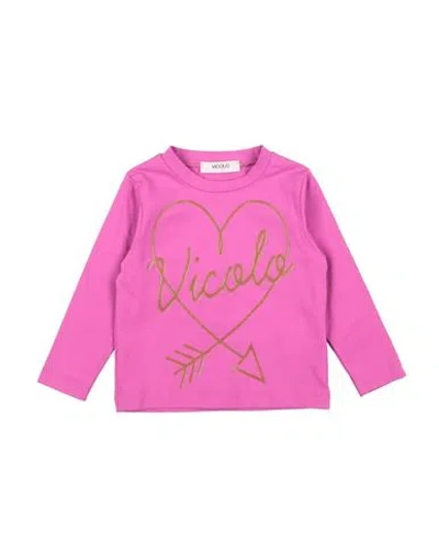 Vicolo Babies'  Toddler Girl T-shirt Magenta Size 6 Cotton, Elastane