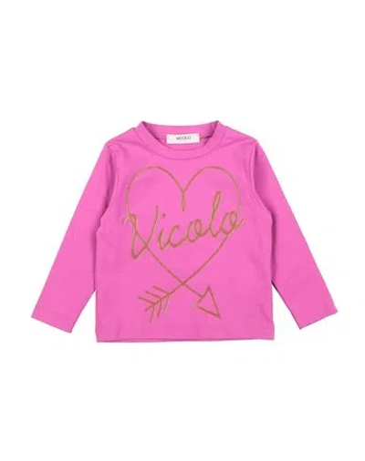 Vicolo Babies'  Toddler Girl T-shirt Magenta Size 4 Cotton, Elastane
