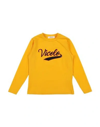 Vicolo Babies'  Toddler Girl T-shirt Marigold Size 6 Cotton, Elastane In Yellow