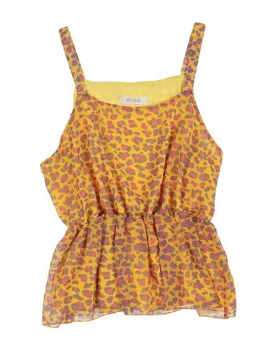 Vicolo Babies'  Toddler Girl T-shirt Ocher Size 4 Polyester In Yellow
