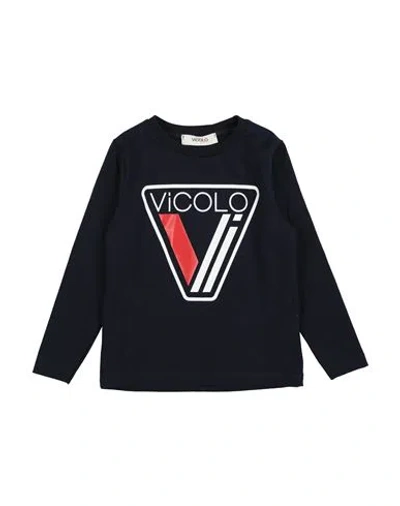 Vicolo Babies'  Toddler Girl T-shirt Midnight Blue Size 4 Cotton, Elastane