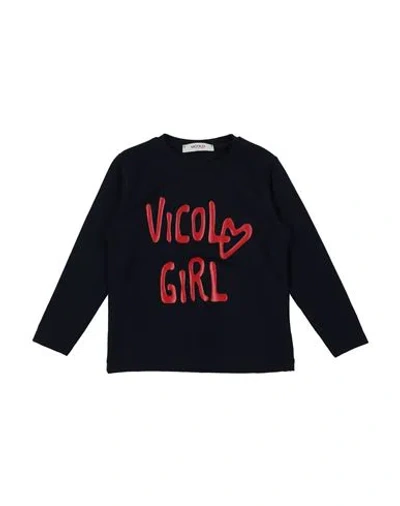 Vicolo Babies'  Toddler Girl T-shirt Midnight Blue Size 4 Cotton, Elastane