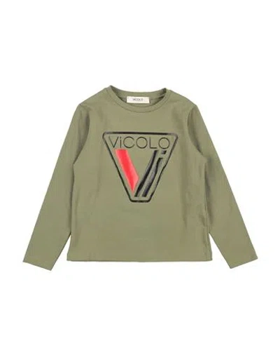 Vicolo Babies'  Toddler Girl T-shirt Military Green Size 4 Cotton, Elastane