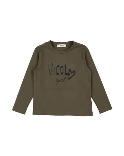 Vicolo Babies'  Toddler Girl T-shirt Military Green Size 6 Cotton, Elastane