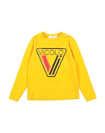 Vicolo Babies'  Toddler Girl T-shirt Yellow Size 4 Cotton, Elastane