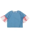 Vicolo Toddler Girl Top Blue Size 6 Cotton, Polychloride In Blue
