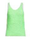 Vicolo Trivelli Woman Top Lime Green Size S Cotton, Polyester, Nylon In Green
