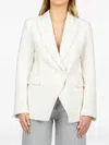 Vicolo Tweed Double-breasted Blazer In White