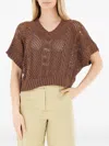 Vicolo V-neck Sweater In Brown
