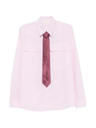 Vicolo Vertical-stripe Chest-pockets Shirt In Multi