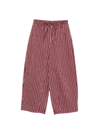 Vicolo Vertical-stripe Drawstring Trousers In Red