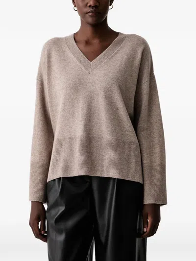 Vicolo V-neck Drop-shoulder Sweater In Gray