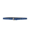 Vicolo Woman Belt Bright Blue Size 26 Leather In Blue
