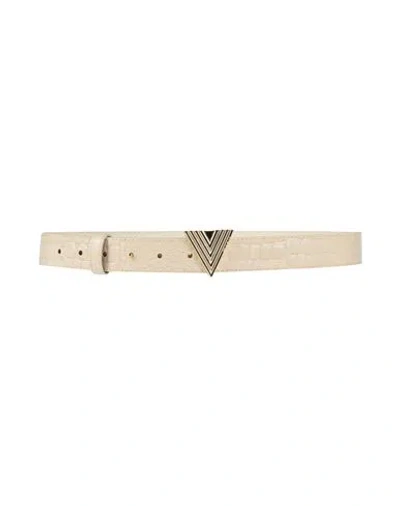 Vicolo Woman Belt Ivory Size 34 Leather In White