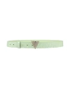 Vicolo Woman Belt Light Green Size 32 Leather In Green