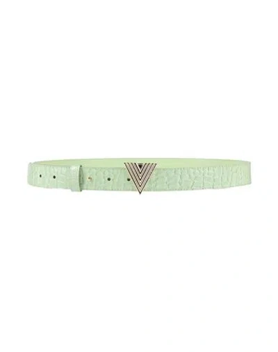 Vicolo Woman Belt Light Green Size 32 Leather