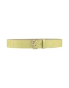 Vicolo Woman Belt Lime Green Size 34 Polyurethane, Polyester, Viscose