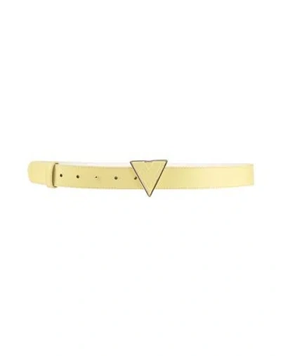 Vicolo Woman Belt Pastel Yellow Size 32 Leather In Gold