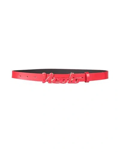 Vicolo Woman Belt Red Size 30 Leather