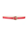 Vicolo Woman Belt Red Size 34 Leather In Red