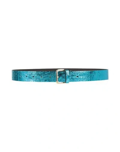 Vicolo Woman Belt Turquoise Size 32 Leather