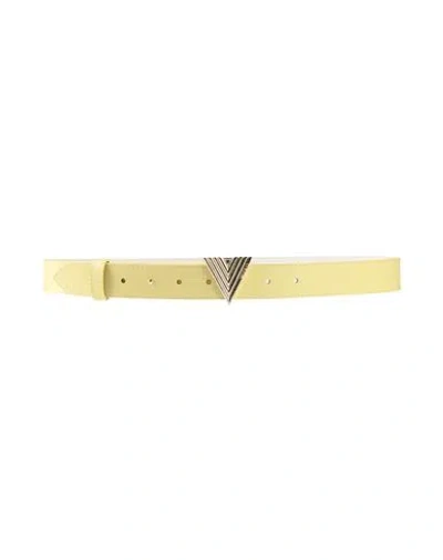 Vicolo Woman Belt Yellow Size 34 Polyurethane, Polyester, Viscose